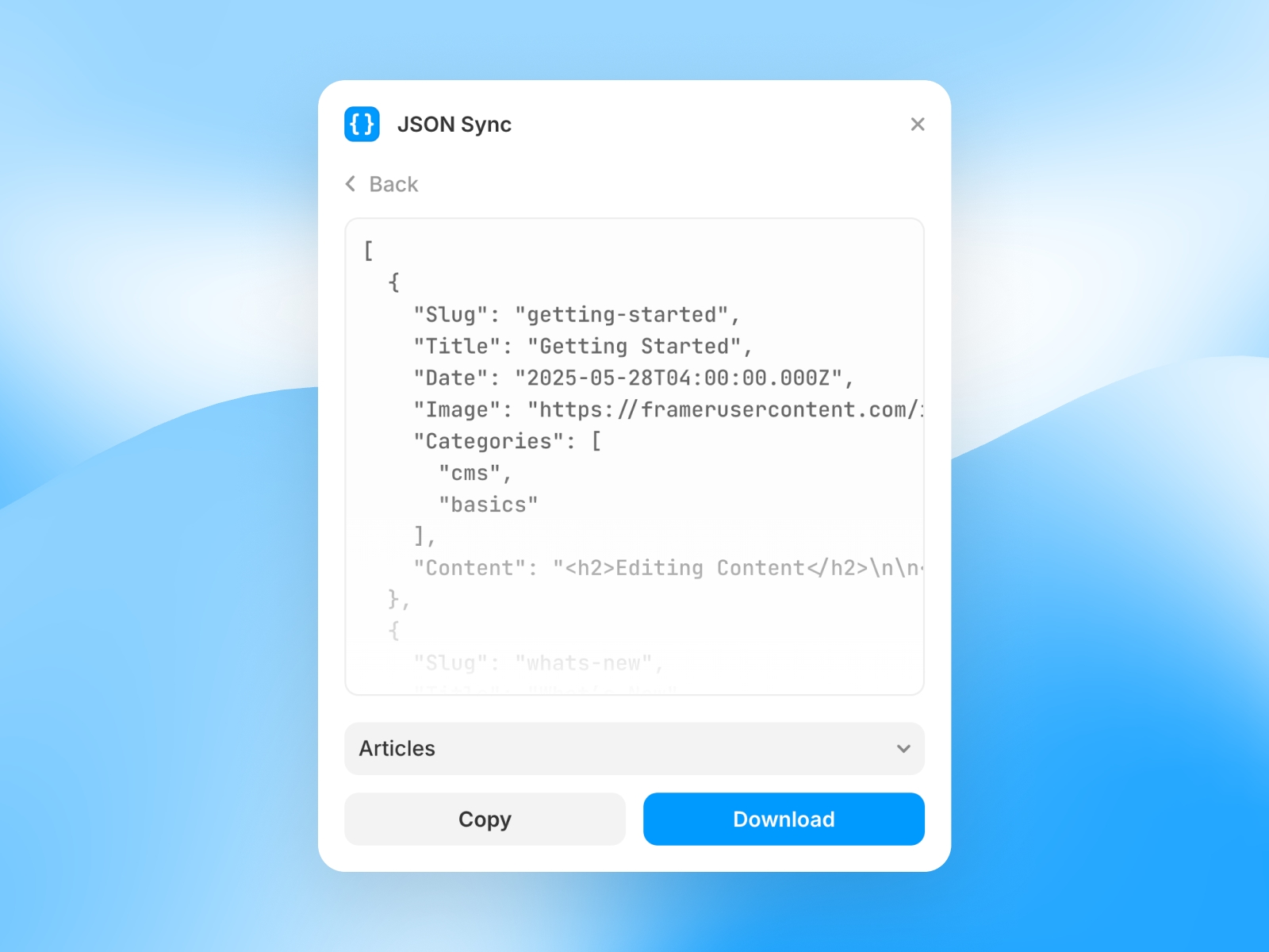 JSON Sync