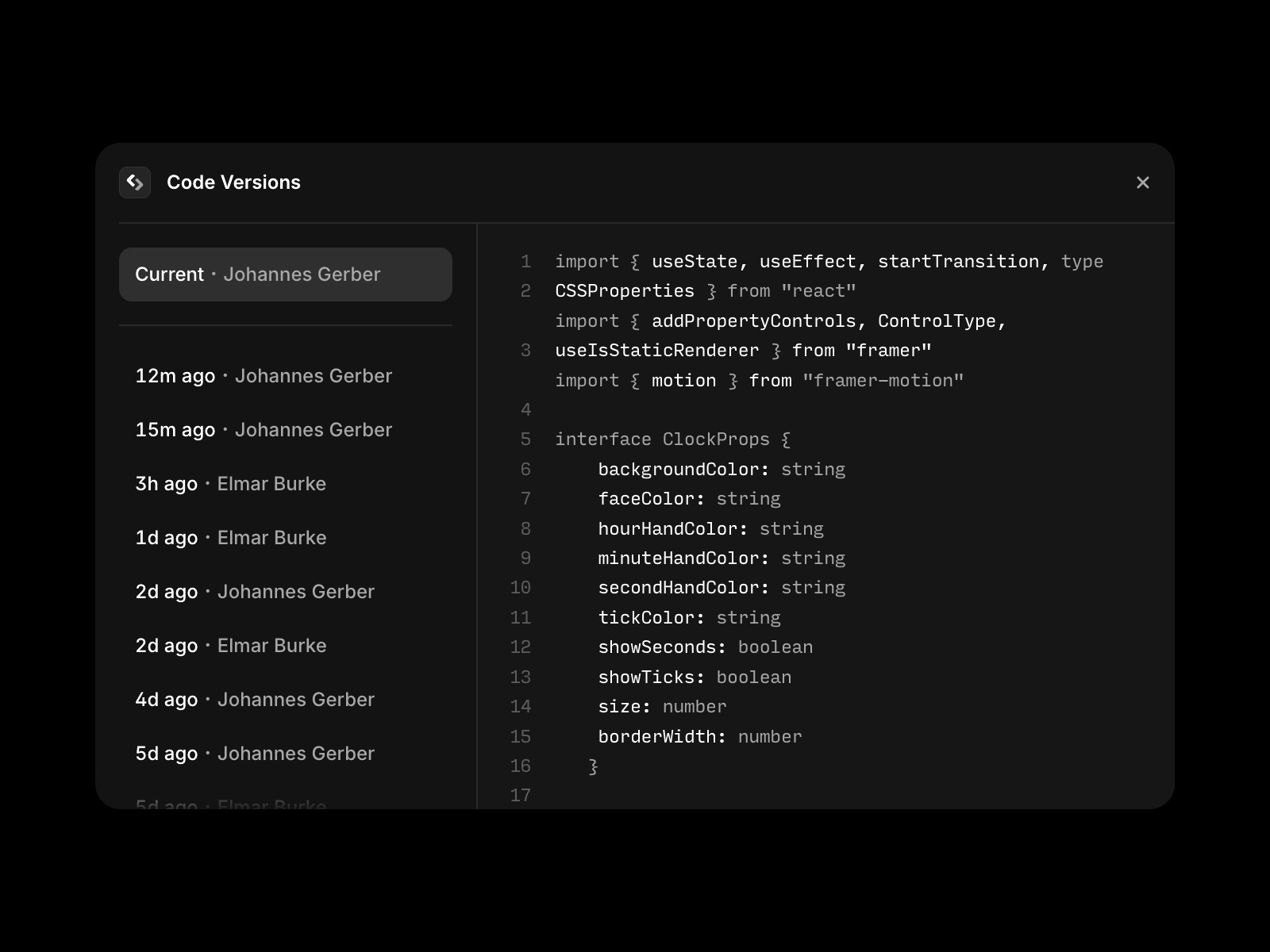 Code Versions