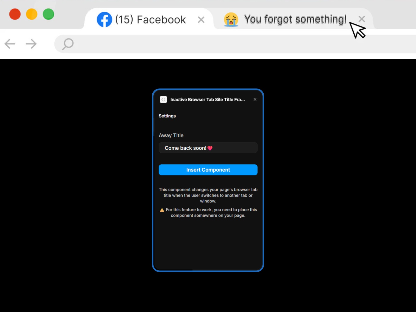 Inactive Browser Tab Site Title