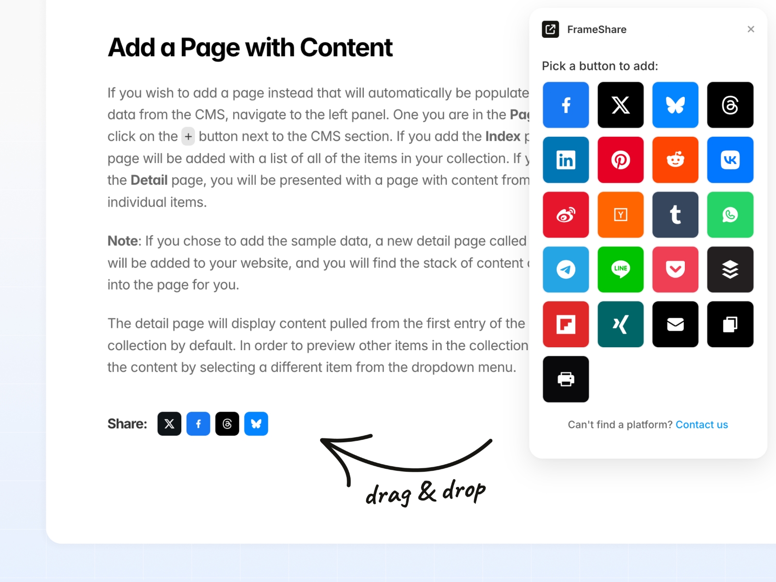 FrameShare - Social Share Buttons