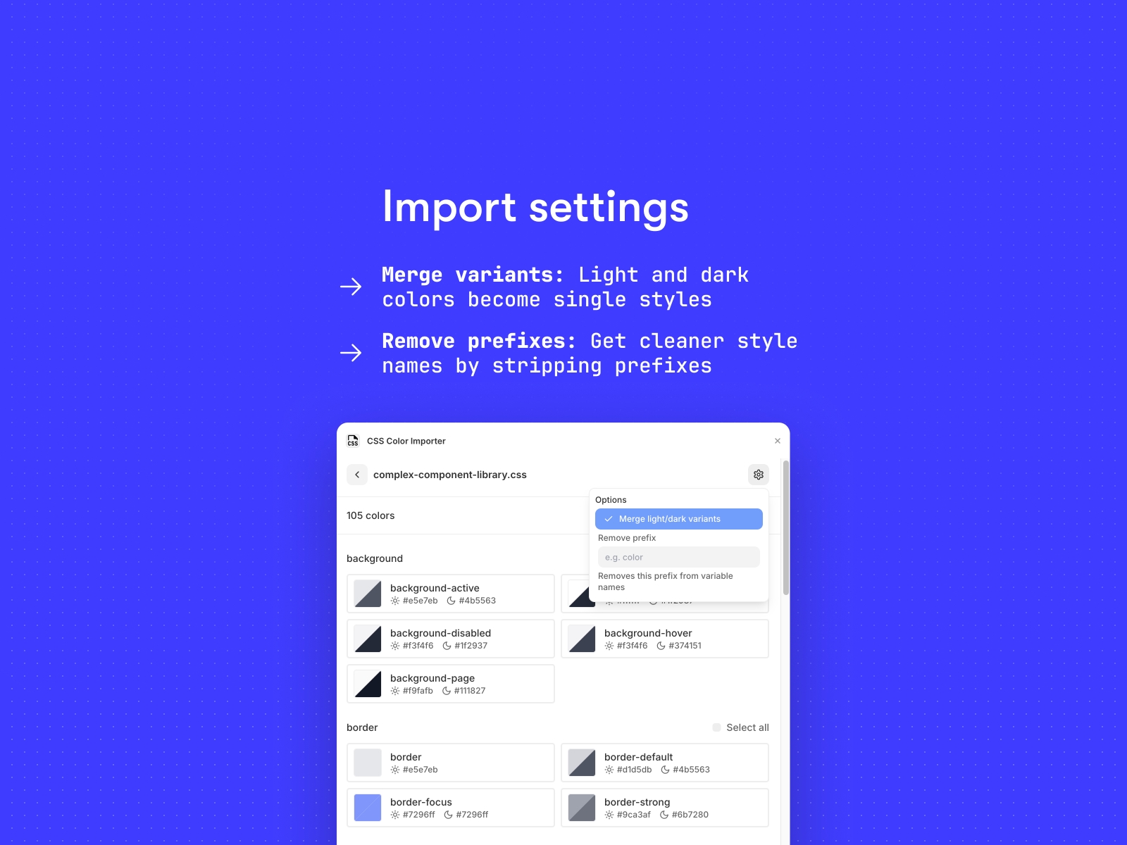 CSS Color Importer