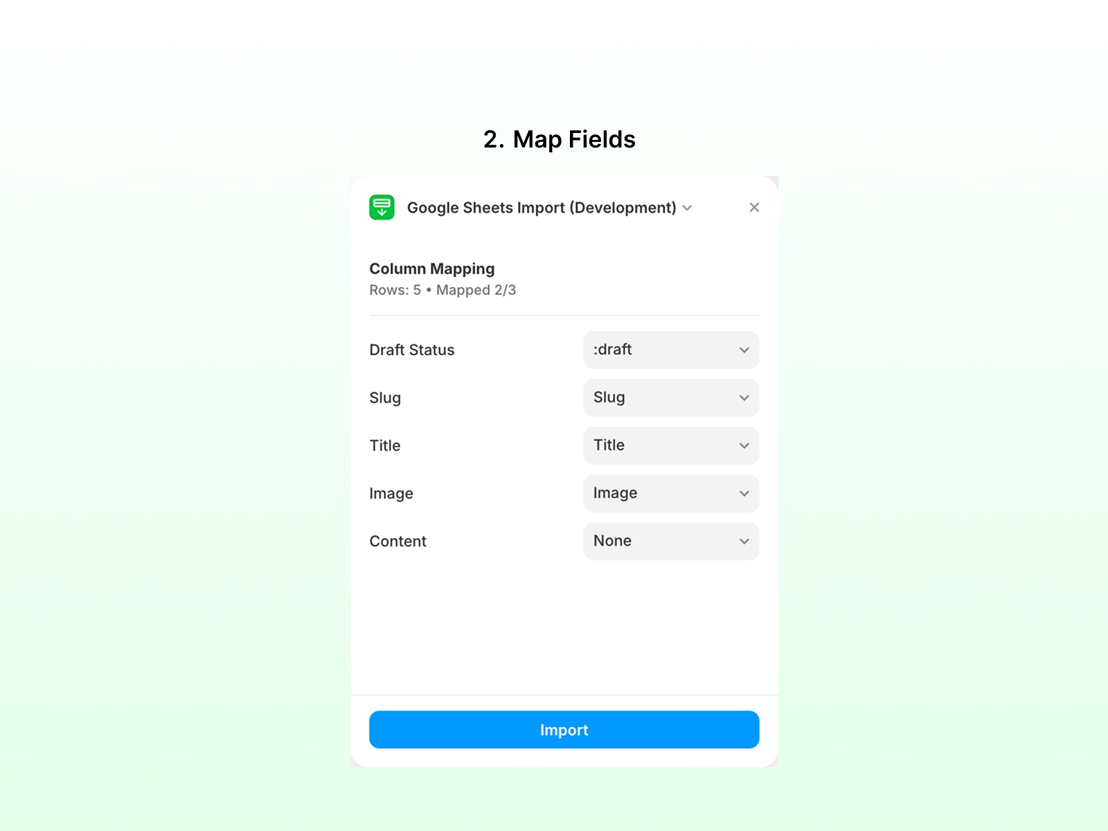 Google Sheets Import